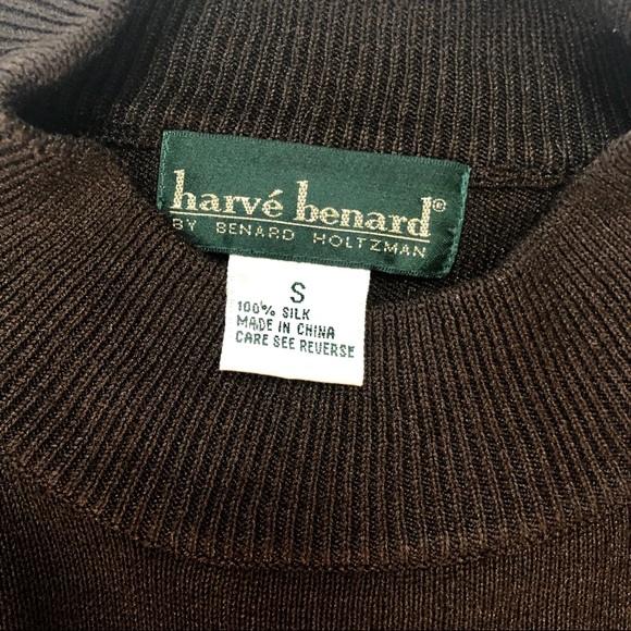 Harve Benard 100% Silk Knit Mock-Tneck  Size S - Picture 3 of 3
